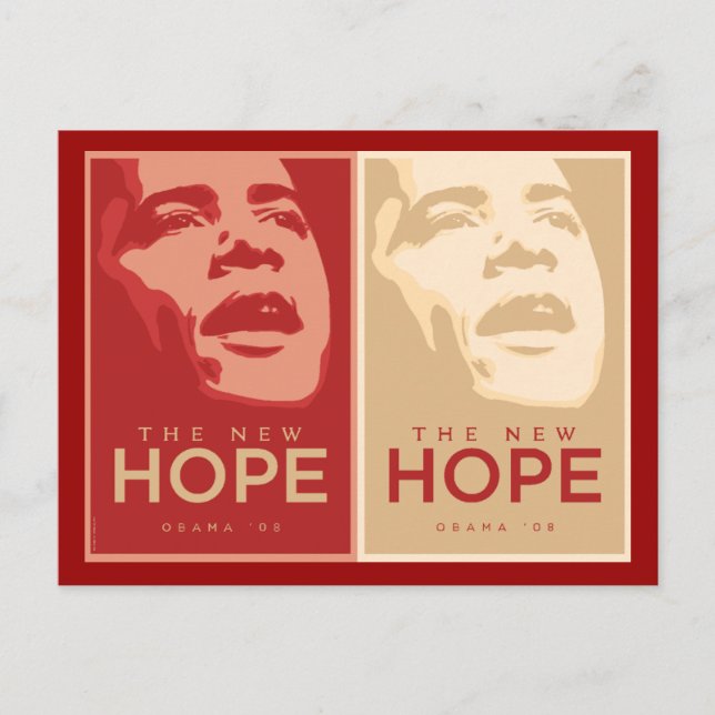 Obama "The New Hope" Red & Tan Postcard (Front)
