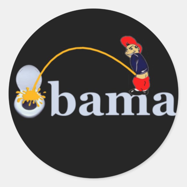 Obama (toilet) classic round sticker (Front)