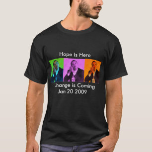 Obama Tshirt, Hope & Change -black... - Customised T-Shirt