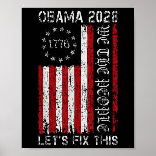 Obama Vintage Flag Retro Patriotic 2028 Political Poster