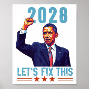 Obama Vintage Patriotic 2028 Political Protest Ral Poster