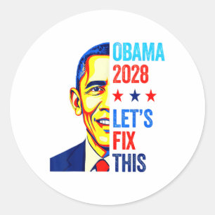 Obama Vintage President 2028 Obama _2  Classic Round Sticker