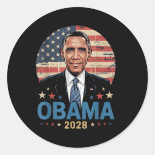 Obama Vintage President 2028 Obama Classic Round Sticker