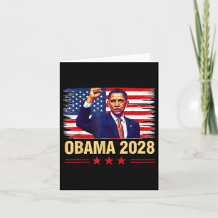 Obama Vintage President 2028 Obama Retro Flag Amer Card