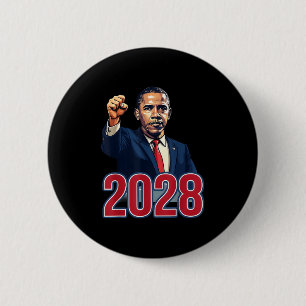 Obama Vintage Retro Patriotic 2028 Political Prote 6 Cm Round Badge