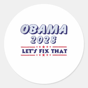 Obama Vintage Retro Patriotic 2028 Political Prote Classic Round Sticker