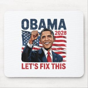 Obama Vintage Retro Patriotic 2028 Political Prote Mouse Pad