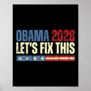 Obama Vintage Retro Patriotic 2028 Political Prote Poster