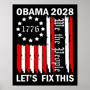 Obama Vintage Retro Patriotic 2028 Political Prote Poster