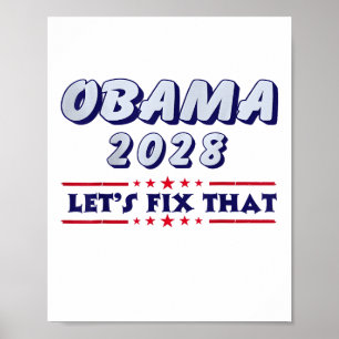 Obama Vintage Retro Patriotic 2028 Political Prote Poster