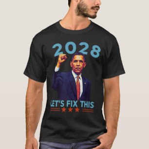 Obama Vintage Retro Patriotic 2028 Political Prote T-Shirt