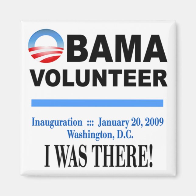 Obama Volunteer Magnet (white) (Front)
