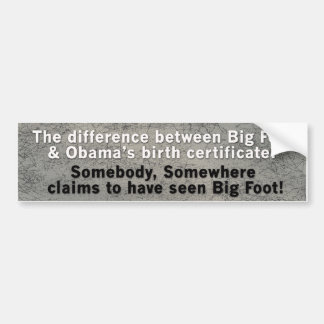 Obama vs Big Foot copy Bumper Sticker