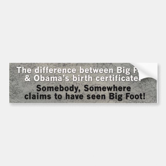 Obama vs Big Foot copy Bumper Sticker (Front)