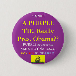 Obama Wears SEIU Purple 6 Cm Round Badge