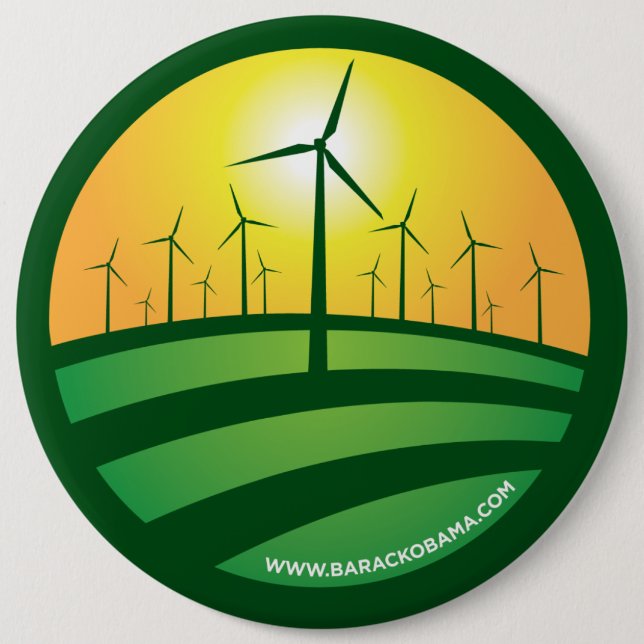 Obama Winds of Change 6x6 Round Button (Front)