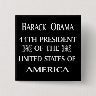 OBAMA WINS! 15 CM SQUARE BADGE