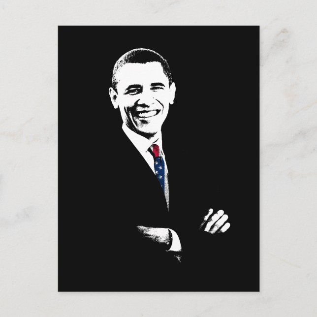 Obama with American Flag Tie Postcard (Front)