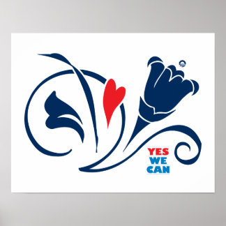 Obama - Yes We Can, Love Blossoms Poster