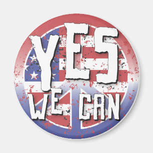 OBAMA Yes We Can Peace Sign Magnet 89420