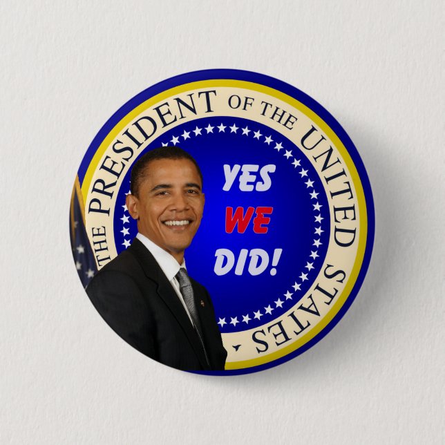 Obama - Yes We Did Button (Front)