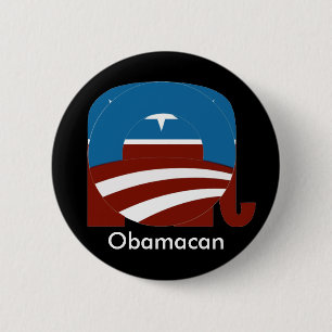 Obamacan Button, Dark 6 Cm Round Badge