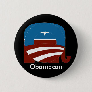 Obamacan Button, Dark 6 Cm Round Badge