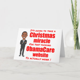 ObamaCare website Christmas miracle Holiday Card