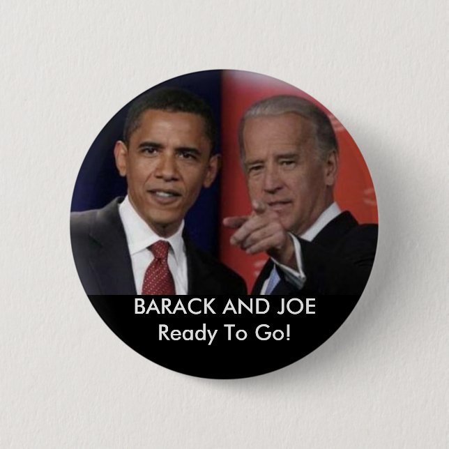 obamadebate, BARACK AND JOEReady To Go! 6 Cm Round Badge (Front)