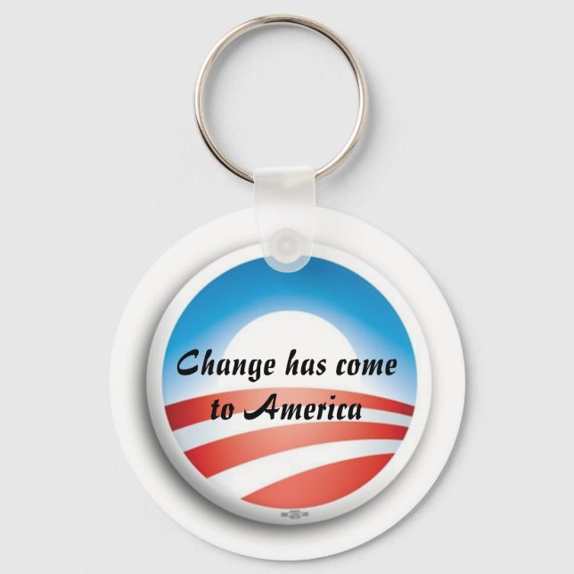 ObamaLogo, Change has come to America Key Ring (Front)