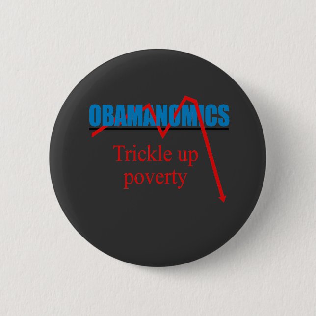 Obamanomics - Trickle up poverty 6 Cm Round Badge (Front)