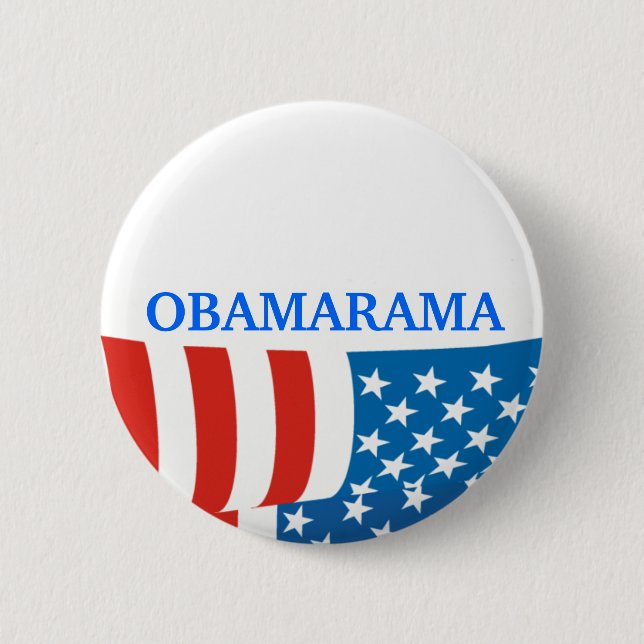 Obamarama flag 6 cm round badge (Front)