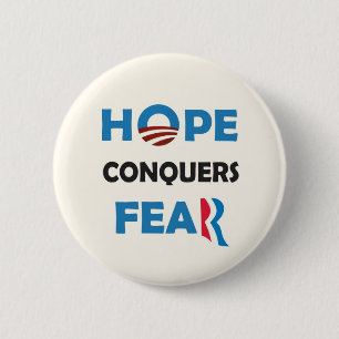 Obama's HOPE conquers Romney's FEAR 6 Cm Round Badge