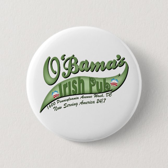 O'bama's Irish Pub 6 Cm Round Badge (Front)
