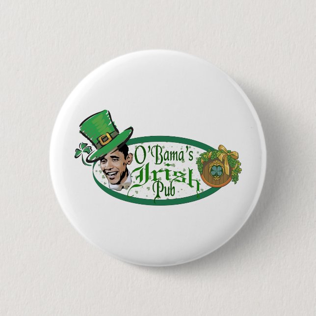 Obama's Irish Pub 6 Cm Round Badge (Front)