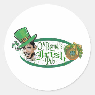 Obama's Irish Pub Classic Round Sticker