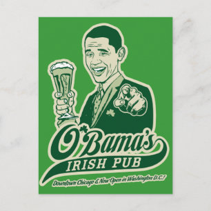 Obama's Irish Pub Postcard