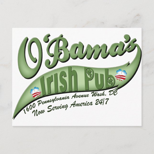 O'bama's Irish Pub Postcard (Front)