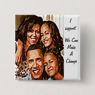 Obama's Love_ 15 Cm Square Badge