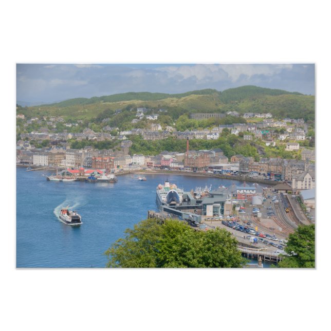 Oban Harbor Aerial from Pulpit Hill Photo Print (Front)