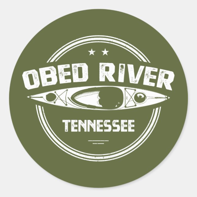 Obed River Tennessee Kayaking Classic Round Sticker (Front)