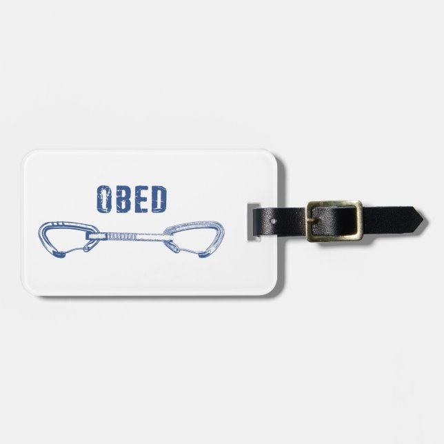 Obed Rock Climbing Quickdraw Luggage Tag (Front Horizontal)