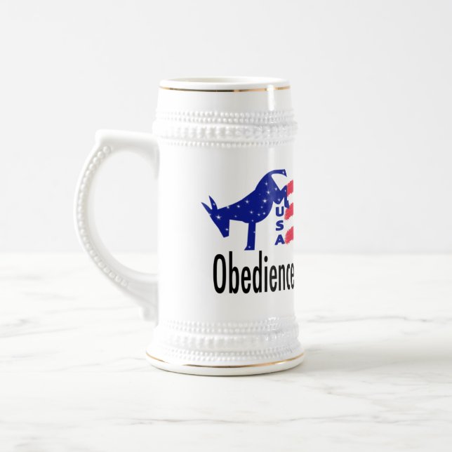 Obedience Patriotism Beer Stein (Left)