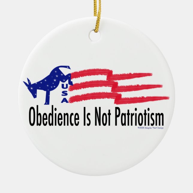 Obedience Patriotism Ceramic Tree Decoration (Front)