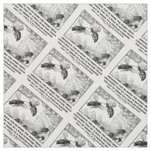 Obedience Work Honey-Bees Henry V Shakespeare Fabric