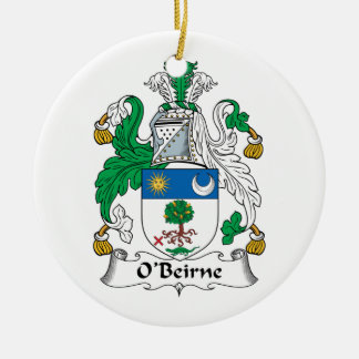 O'Beirne Family Crest Ceramic Tree Decoration