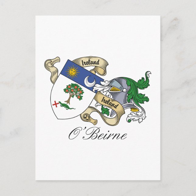 O'Beirne Family Crest Postcard (Front)
