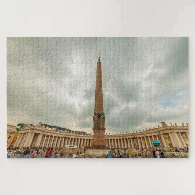 Obelisk and Bernini colonnade, Rome, Italy Jigsaw Puzzle (Horizontal)