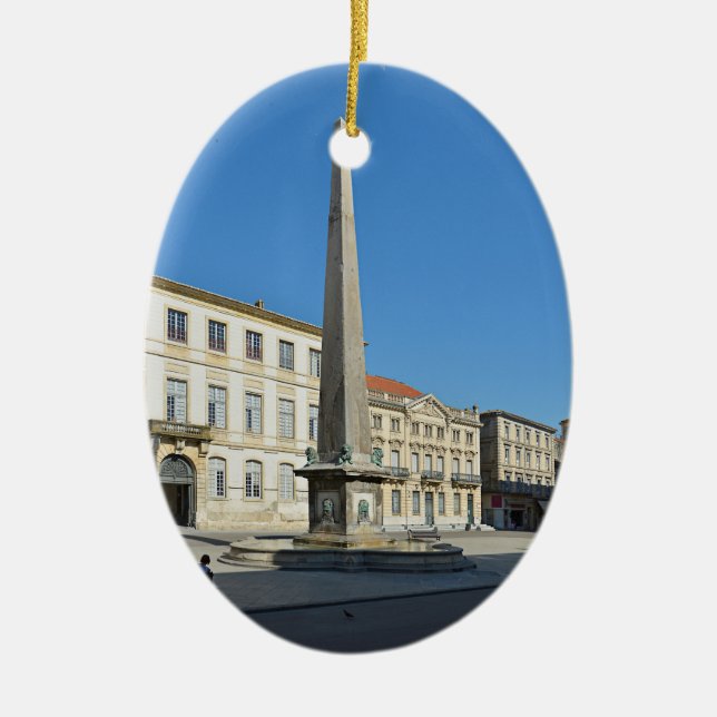 Obelisk of Arles in Frances Ceramic Tree Decoration (Front)