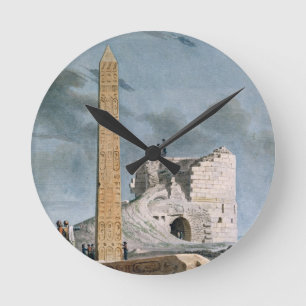 Obelisk of Cleopatra (w/c on paper) Round Clock